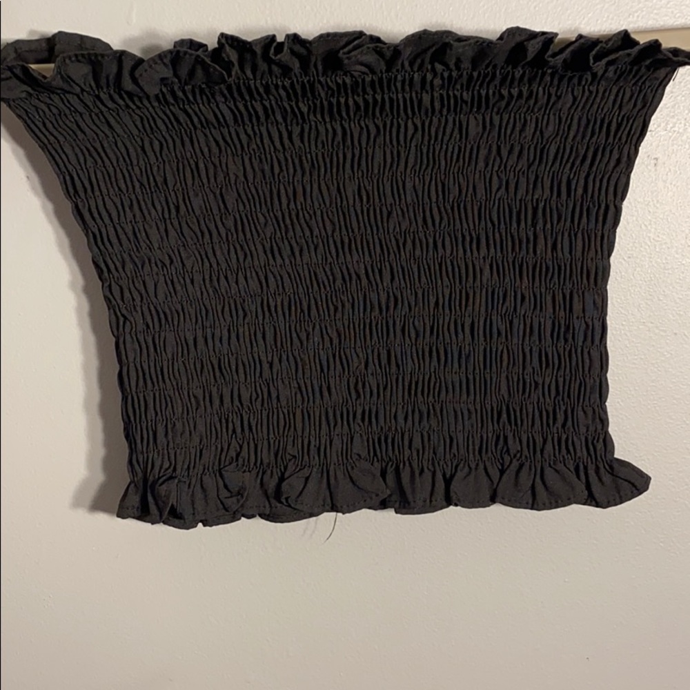 Black ribbed tube top